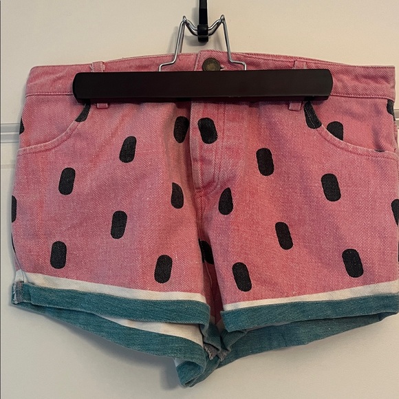Lazy Oaf Pants - Lazy Oaf Pink Watermelon Print Women Shorts